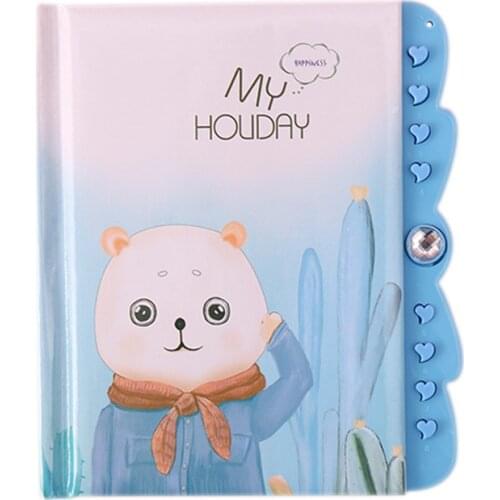 Kawaii Cartoon Waterproof Password Notebook Cute Cat Travel Diary Journal Pink Paper Note Book Boy Gril School Office Stationery
