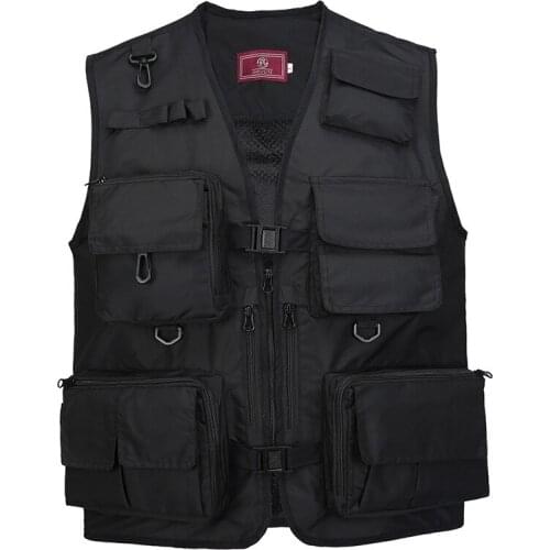 Multi-Pockets Mesh Waistcoat Quick Dry Fish Vest Breathable Material Fishing Jacket Mens Summer Outdoor Work Fishing Jacket