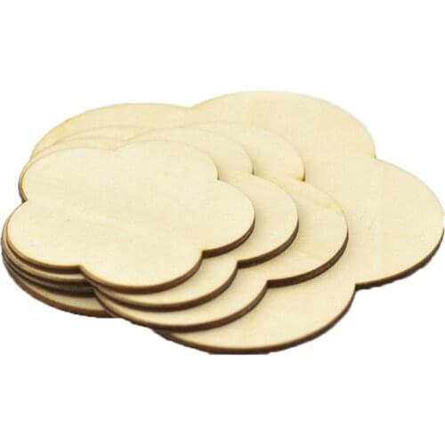 10-300mm DIY Wooden Slices Plum Blossom Shape Wooden Circles DIY Pendant Accessories Hanging Ornament DIY Arts Crafts Decoration