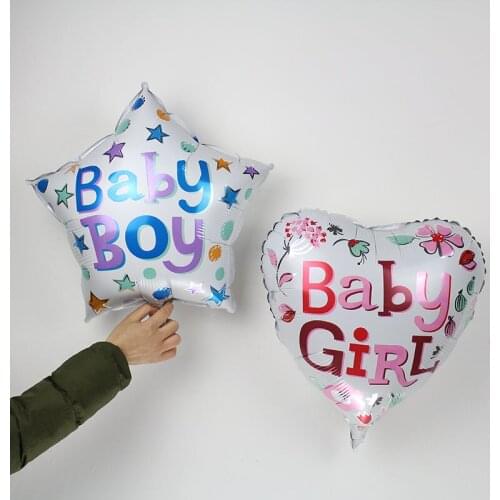 10pcs 18inch baby boy baby girl foil balloons baby shower Pink heart blue star balloon birthday party decorations kids love toys