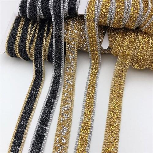 10yards Crushed Stone Shell Rhinestone Beaded Iron On Applique Trim Bridal Embellishment