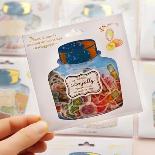 2 x Set Dokibook Jamjelly Creative DIY Gold Stickers Stationery Decorative 48sheets/set Kawaii Stickers Alice Planner Sticker