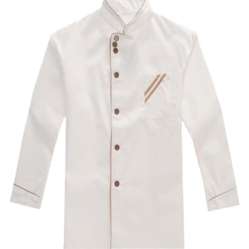 2021 Men Kitchen Chef Jacket Uniforms Full Sleeve Cook Clothes Food Services Frock Coats Work Wear