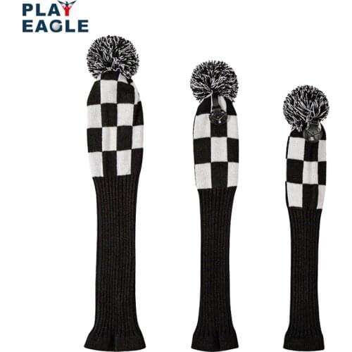Golf 3pcs/set Knitted Pom Pom Sock Covers 1-3-5 Golf Wood Headcover For Golf Dirver/Fairway Golf Club Headcovers