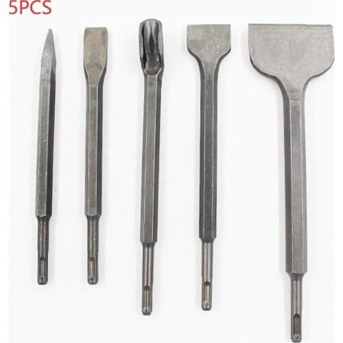 5pcs/set Electric Hammer Drill Bits Chisel Plus Rotary Hammer Bits Set Fit Concrete Hydropower Installation Tools