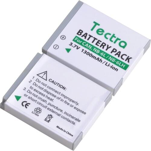 2x1300mAh NB-6L NB-6LH Battery Pack for NB 6LH NB6 L Batteries for Canon PowerShot S90 SD770 D10 HS SX520 SX530 SX540 Cameras