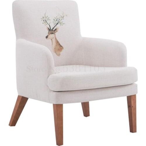 American small apartment single sofa chair living room bedroom balcony table and chair simple casual fabric sofa