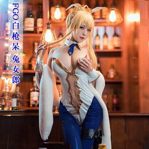 Anime Fate Grand Order FGO Arturia Pendragon Cosplay Costume Bunny Girls Sexy Uniform Suit Women Outfit Suit Role Play Clothing