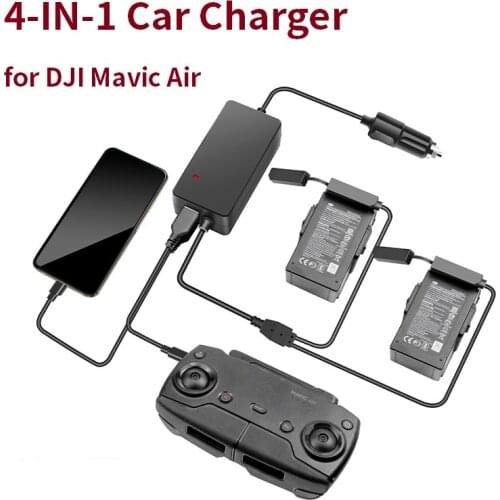 Mavic Air 4in1 Car Charger for DJI Mavic Air Camera Drone Battery Portable Smart Travel Charger Dual Output Charging Accessories