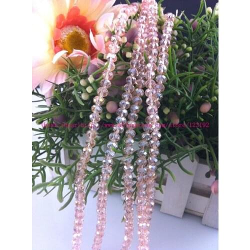 Free Shipping!Free Shipping! 1000pcs Water Pink AB Crystal Glass Faceted Rondelle Beads 4mm