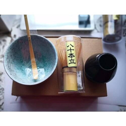 Free shipping bamboo whole matcha tea set bamboo whisk spoon matcha stocked tea sets