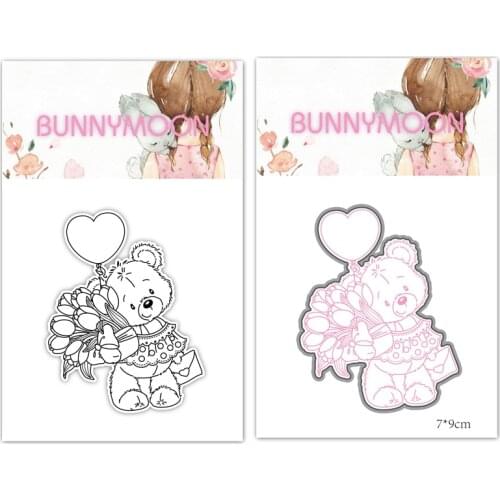 CH 2021 New Arrival Balloon bear Metal Cutting Dies and stamp For Scrapbooking Practice Hands-on DIY Album Decor Card Craft Dies