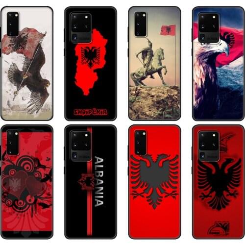 Black tpu Case For Samsung galaxy S20 /S20 PLUS/S20 ultra/S20+ /S20FE back cover Albania flag