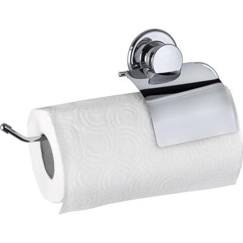 Toilet Paper Holder with Adhesive Suction Cups and Cover Toilet Paper Hanger Restroom Toilet Roll Holder Kitchen Paper Holder
