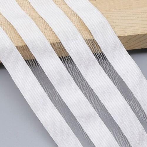 10yards 6.9cm Off White Color Elastic Webbing With Fish Line Sewing Band For Garment Accessories Dress DIY Decoration