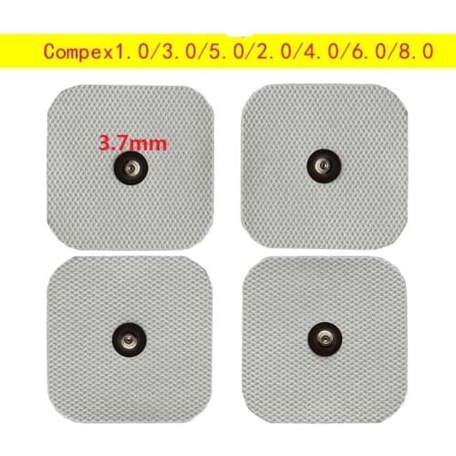 TENS Electrode Square Pads Compex Easy Snap Electrodes 2in 2in For Edge, Performance, Sport Elite, Wireless Muscle Stimulators