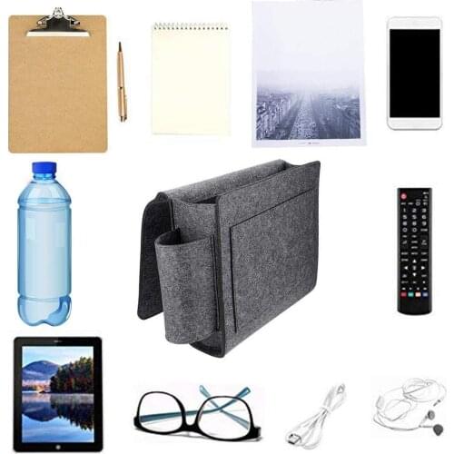 Felt Bedside Hanging Organizer Extra Large Bed Storage Pockets Holder Book Phone Storage Bag For Bed Table Sofa