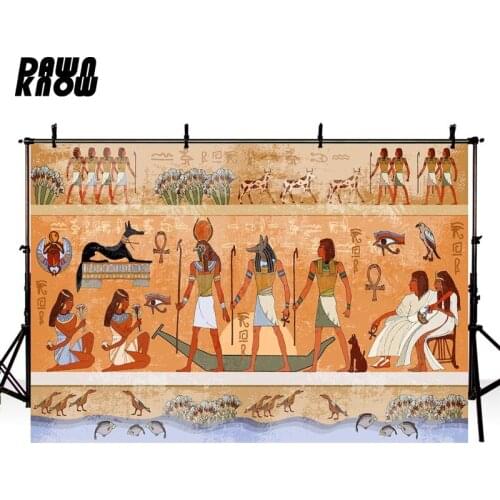 DAWNKNOW Cartoon Ancient Egypt Photography Background For Baby Photocall Wall Painting Backdrop Children Photo Studio lv703