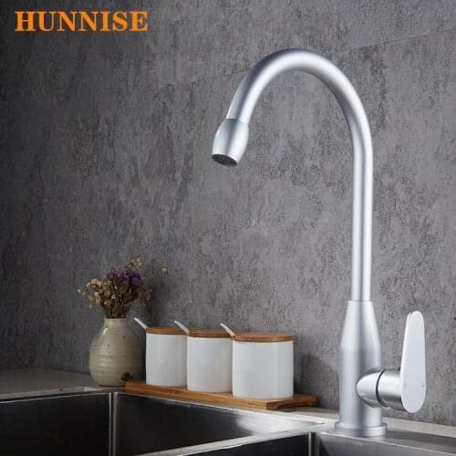 Hot and Cold Kitchen Sink Faucet Space Aluminum Material Kitchen Mixer Four Colors for Choice Kitchen Tap Deck Mounted Faucet