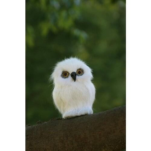 Mini 7x5cm white owl model ,polyethylene& furs handicraft Figurines home decoration toy gift a2679