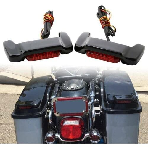 Motorcycle Saddlebag Lid Spoilers W/LED Light Kit For Harley Touring Road King Electra Glide Road Glide Street Glide 2014-2020