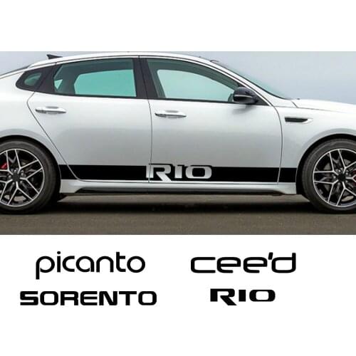 Car Door Side Skirt Stripes Stickers For Kia Rio Sorento Optima Picanto Soul Forte Ceed Custom Decor Decals Accessories