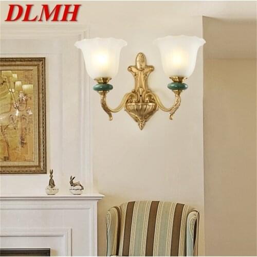 DLMH Copper Sconce Wall Lamp Contemporary Luxury Design Ceramic Light Indoor For Bedroom Corridor Hotel