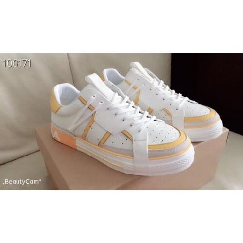 2021 spring and autumn new flat bottom lace up color matching low top leather leisure sports board shoes for men