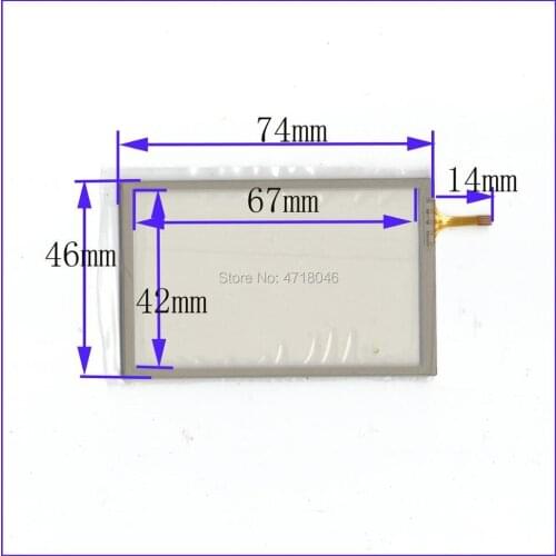 Wholesale 5PCS/Lot 74*46mm 3.5inch 4lines resistance screen for car DVD redio this is compatible 74mm*46mm