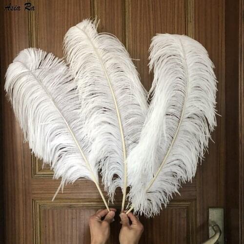Wholasale Elegant White Ostrich Feathers for Crafts 65-70cm Wedding Party Supplies Carnival Dancer Decoration plumas Plumages