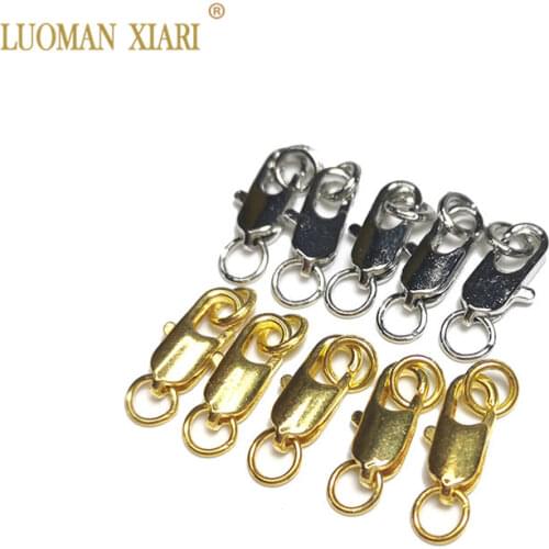 Wholesale Jewelry Findings Golden Silvery Round Copper Clasp Hooks For Jewelry Making Fit Diy Necklace Bracelet