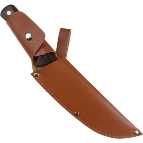 Full Tang 7.5 inch Slaughter Knife with Leather Sleeves Handmade Forged Butcher Knife Chef Knife for Kitchen Camping