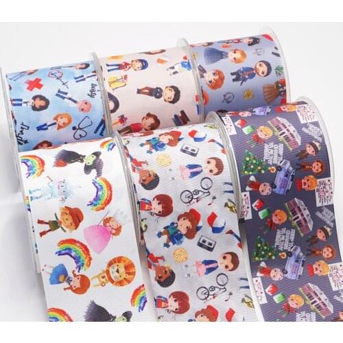 DIY Handmade Materials Printed Grosgrain Ribbon 50 Yard Per Size 53929