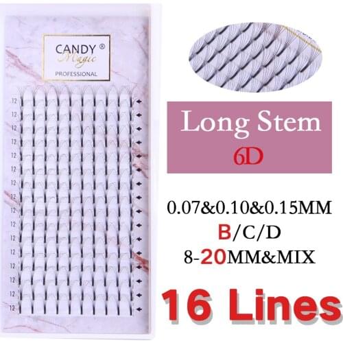 Candy Lashes 16 Lines Premade Volume Fans 3d/4d/5d/6d Lash Russian Volume Eyelash Extensions Pre made Lash Extension Faux Mink