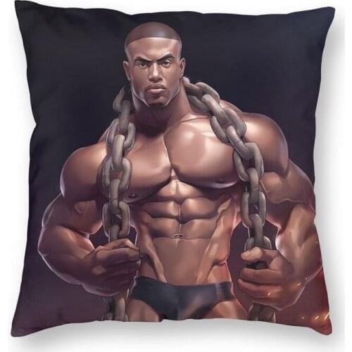 Sexy Hunk Cartoon Boyfriend Man Body Art Gay Square Pillowcover Home Decorative Cushions Throw Pillow for Living Room Printing