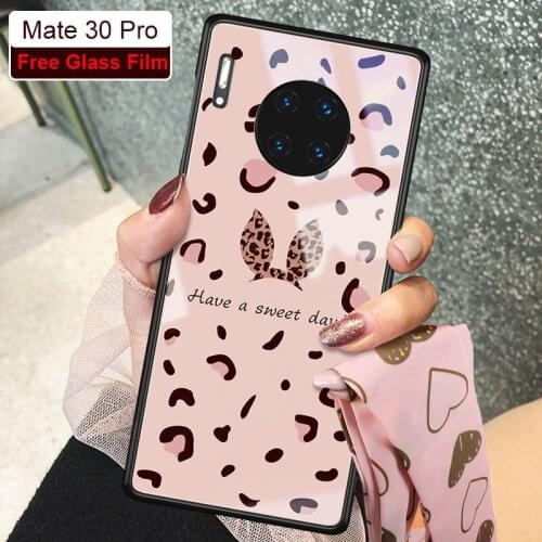 For Huawei Mate 30/30 Pro 6D Patterned Glass Case Luxury Tempered love Glass Silicone Frame Hard Cover cases For huawei mate 30