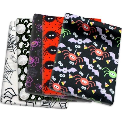Spider Bat Polyester Cotton Material Fabric HalloweenPatchwork Sewing Kids Cloth Quilting Doll Dress Curtains,1Yc14499