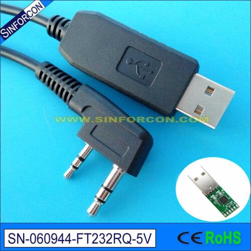 KPG-22 USB FTDI Chipset Two-Way Radio Programming Cable dual pin