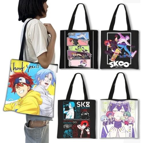 Japanese Anime SK8 The Infinity Shopping Bag Skateboard Boys Tote Bag Women Handbag Girls Shoulder Bags Harajuku Shopper Bag