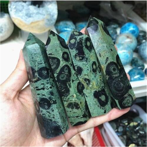 Green Kambaba Wand Point Natural Stones For Home Decoration