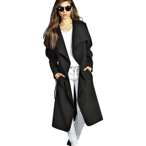 Blend Wool Coat Women Turn-down Collar Jacket Slim Long Woolen Outwear Elegant Long Sleeve Overcoat fashion Coats Korean clothes