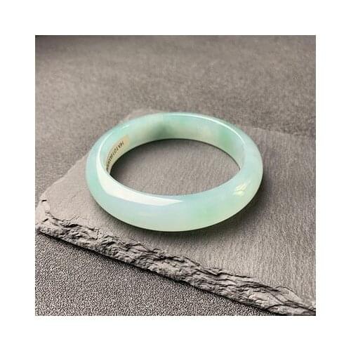 Zheru Jewelry Burma Jade Light Green 54-64mm Bracelet Elegant Princess Jewelry For Mom and Girlfriend