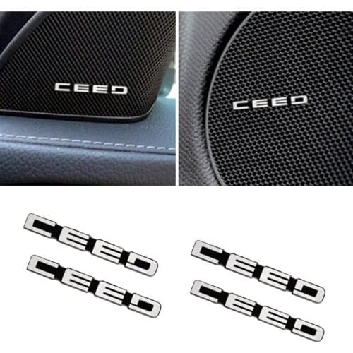 10pcs car audio decorate 3D Aluminum Badge Emblem Sticker For or Kia Ceed Rio 3 4 Sorento Cerato Car Accessories