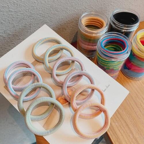 10 Pcs/Set Color Towel Ring Ins Candy-colored Simple Elastic Hair Rubber Bands for Girl Fashion Hair Accessories