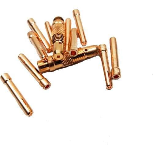 12pcs Argon Welding TIG Torch Consumable 1.0mm 1.6mm 2.0mm 2.4mm 3.0mm 3.2mm TIG Tungsten Electrode Collet Body and Collet