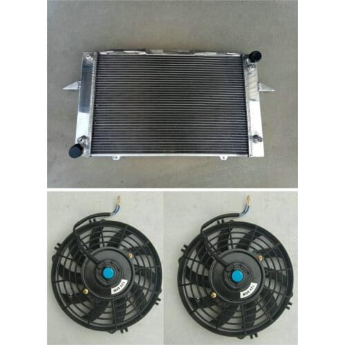 2 ROW 34mm Aluminum Radiator & Fans For Volvo 850 series 1993-1997 Volvo C70 V70 S70 X/C T5 1997-2004 2.3/2.4/2.5L AT/MT