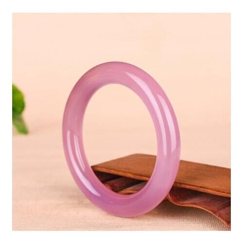2020 Natural handmade pink chalcedony bangles for women jade bracelets jade jewelry jade bangle jade jewelry