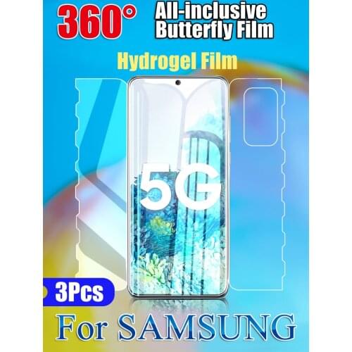 3 In 1 Full Coverage Note20 Butterfly Screen Protector For Samsung S20 FE S21 Ultra Front Back Hydrogel Film Galaxy Note10 Plus