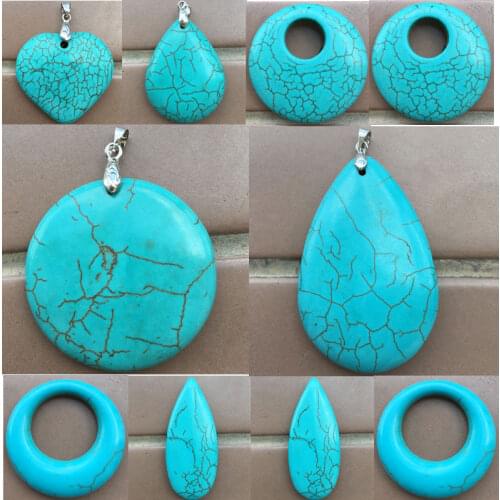 Free shipping Fashion Jewelry Blue Howlite Pendant Bead WB911