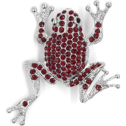 Red Rhinestone Frog Pin brooches C239 C